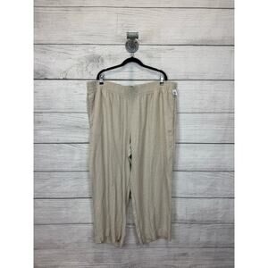 Old Navy Plus Size Cream Linen Blend High Rise Wide Leg Pants Size XXL